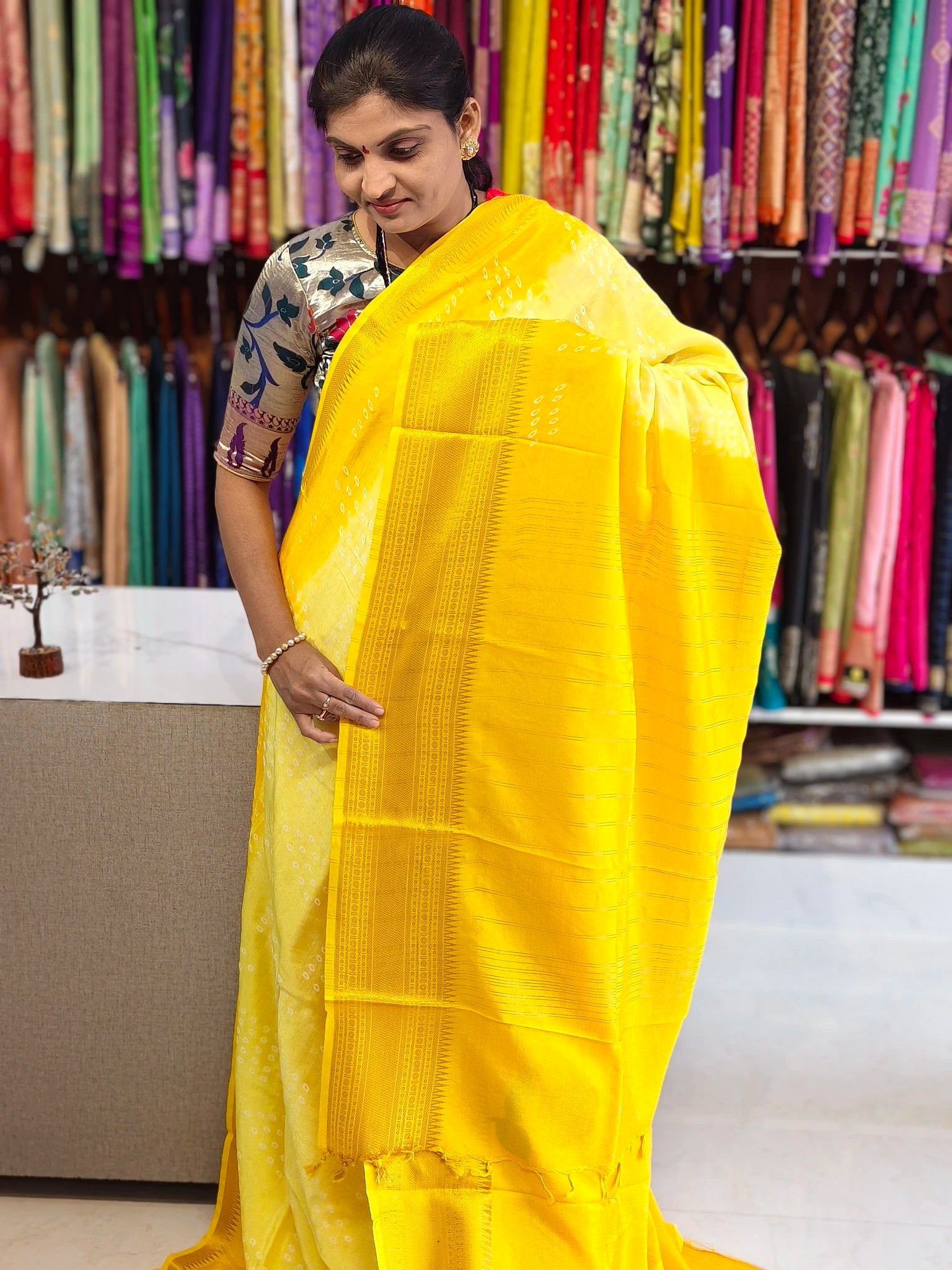 Mangalagiri hand digital print saree