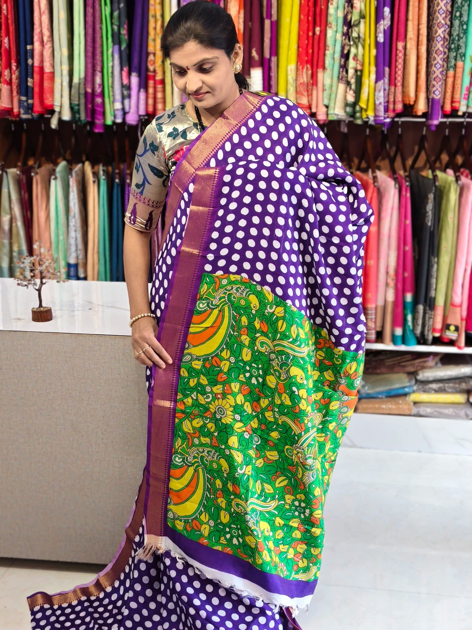 Mangalagiri hand digital print saree