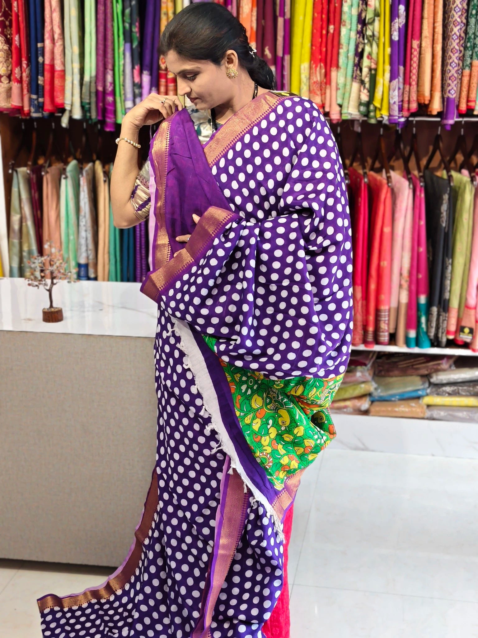 Mangalagiri hand digital print saree