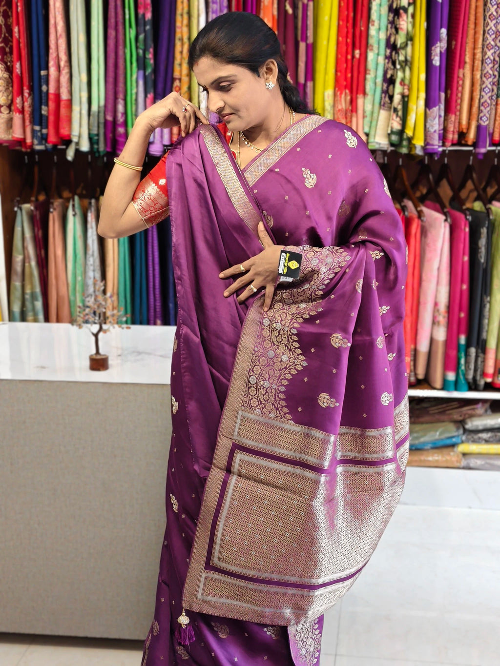 Satin georgette saree