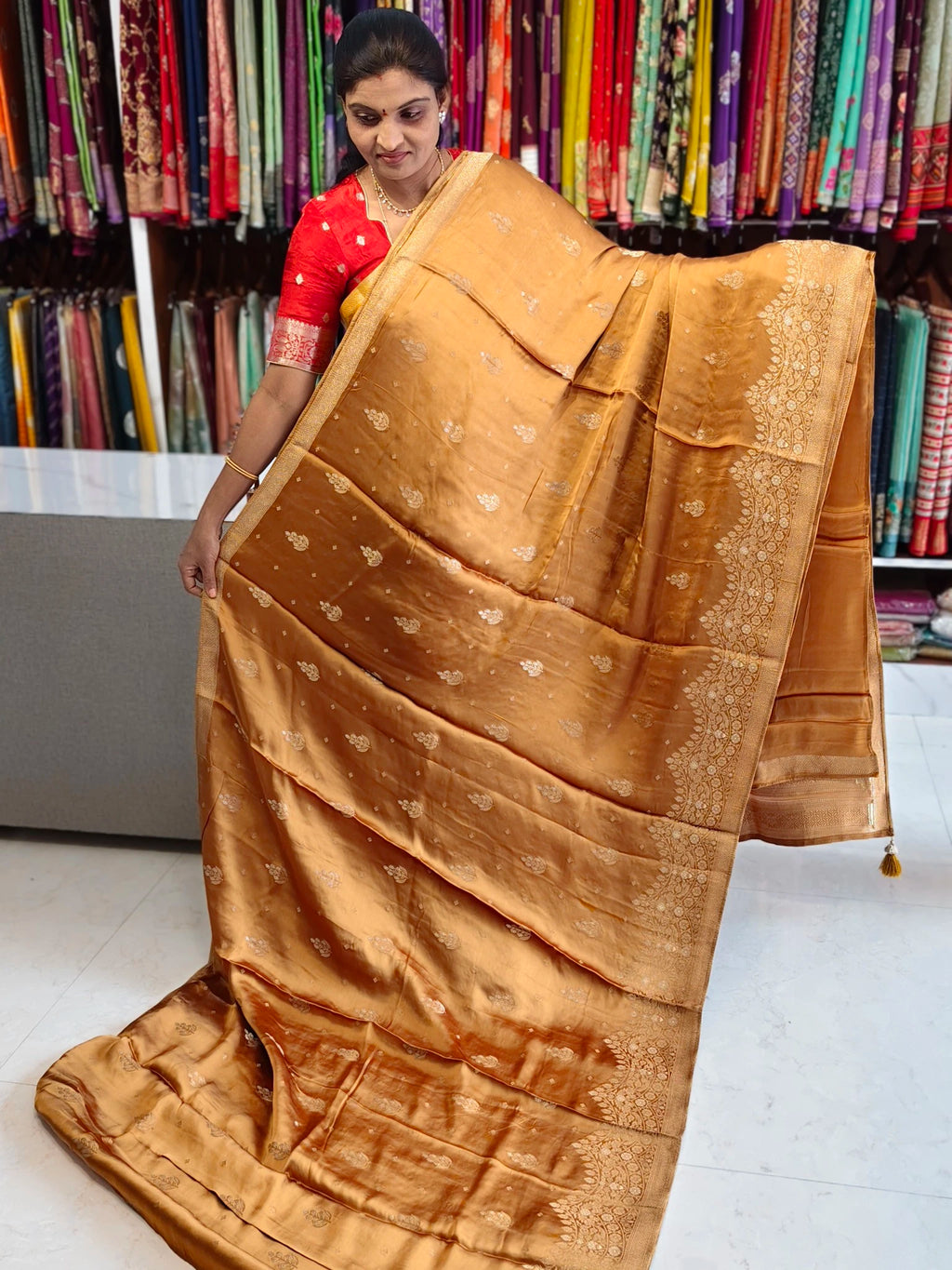 Satin georgette saree