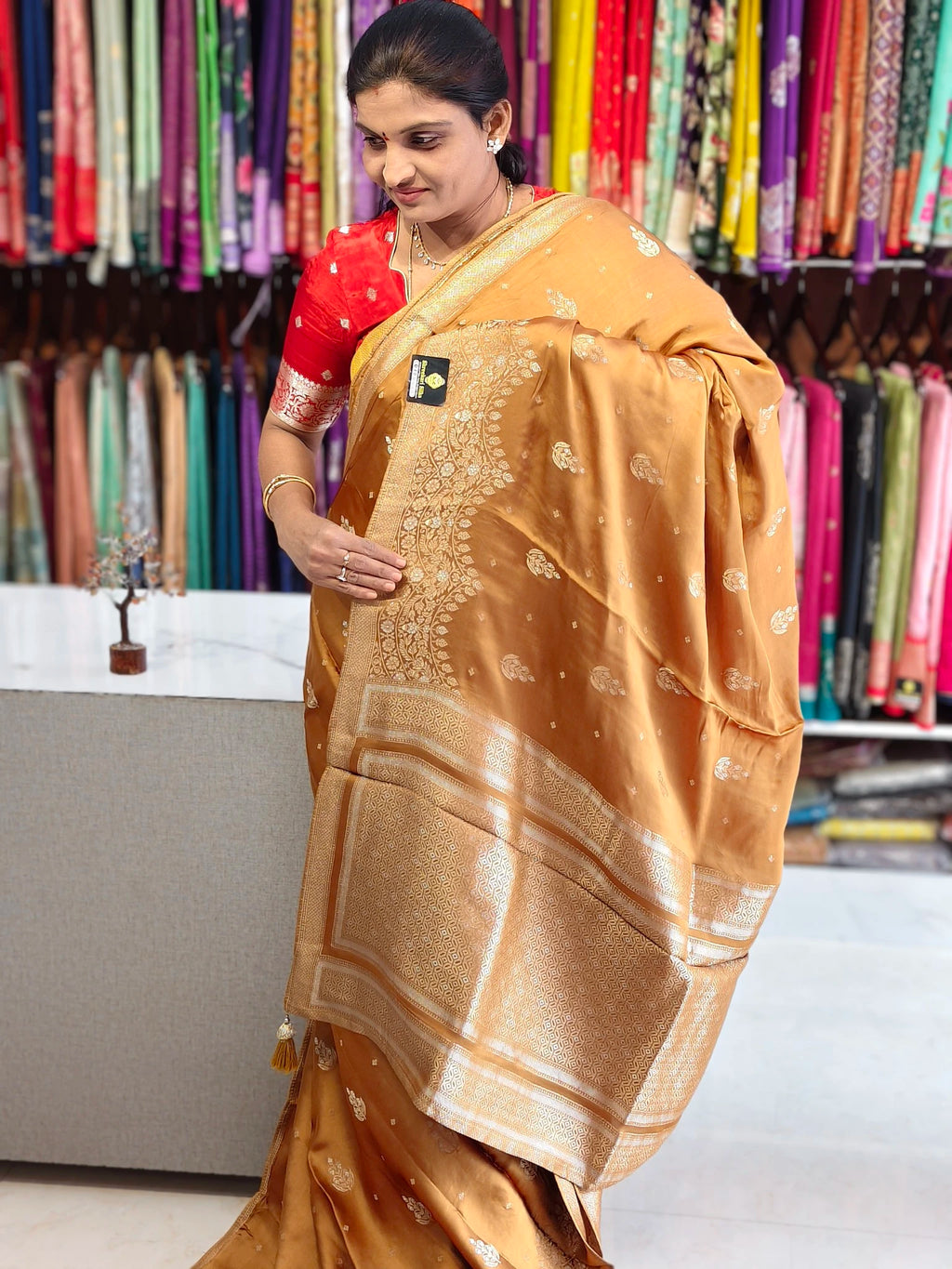 Satin georgette saree