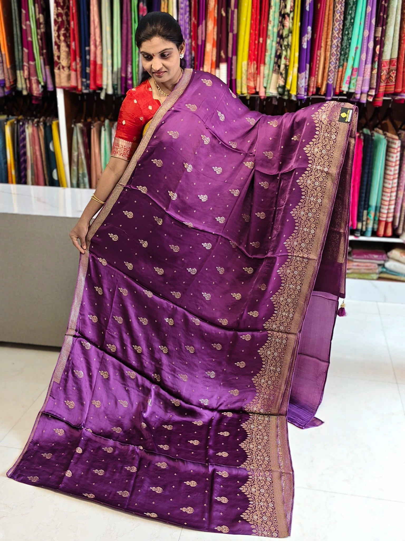 Satin georgette saree