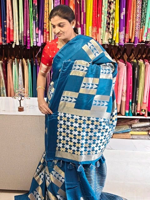 Satin georgette saree