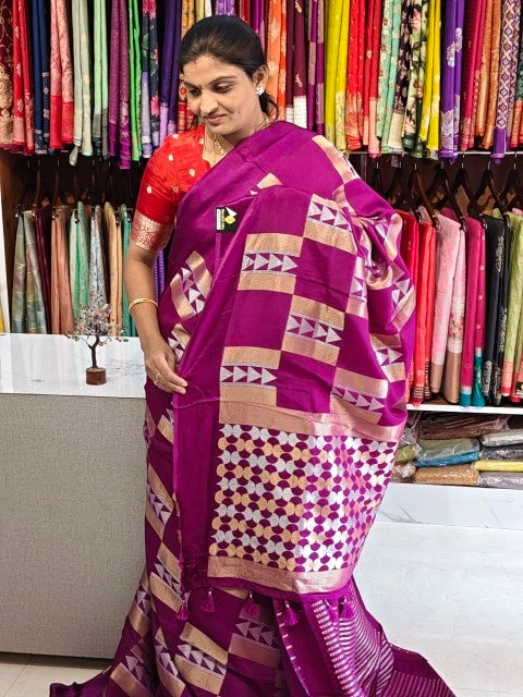 Satin georgette saree