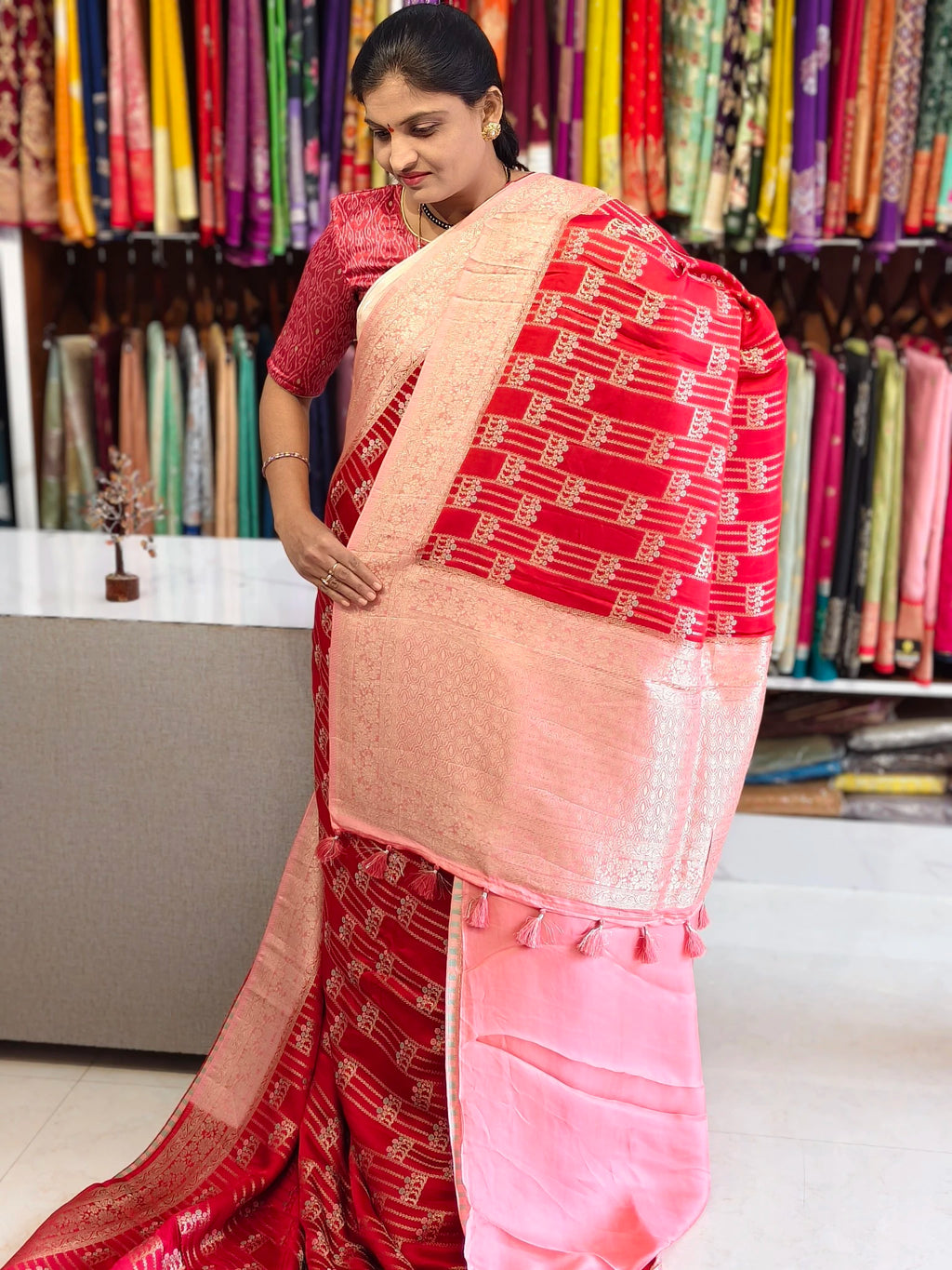 Satin Banarasi saree