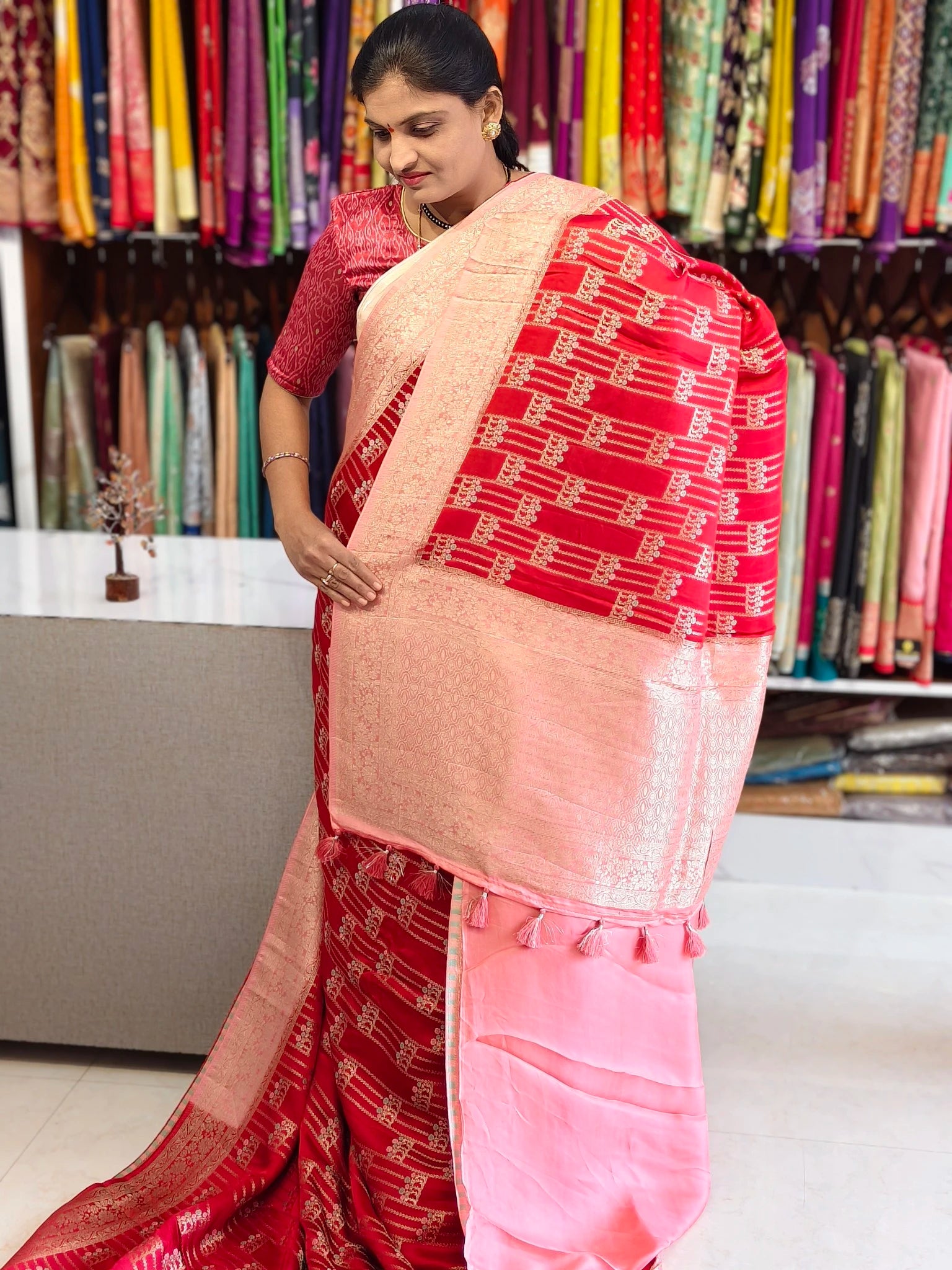 Satin Banarasi saree