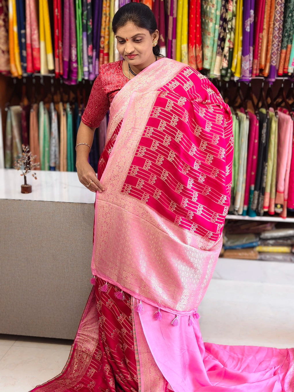 Satin Banarasi saree