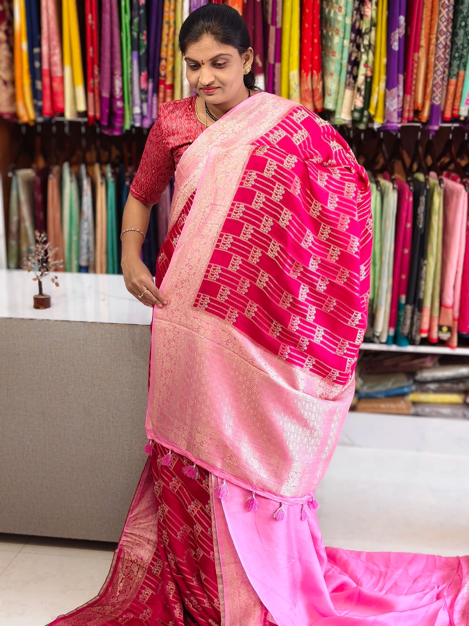 Satin Banarasi saree