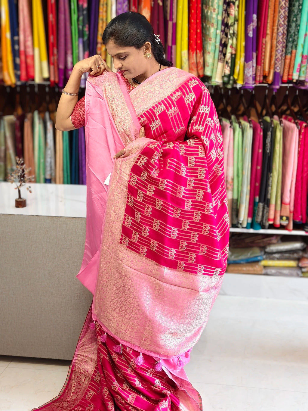 Satin Banarasi saree