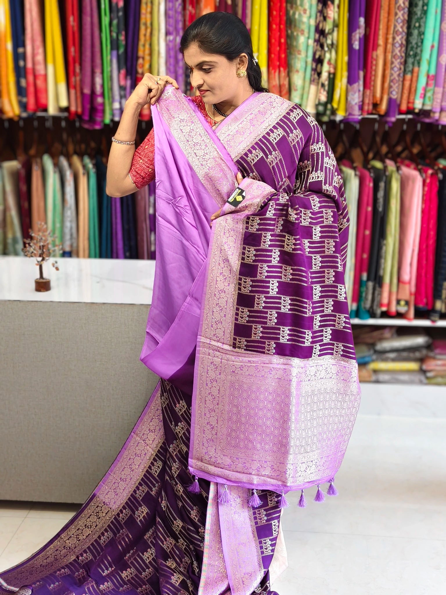 Satin Banarasi saree