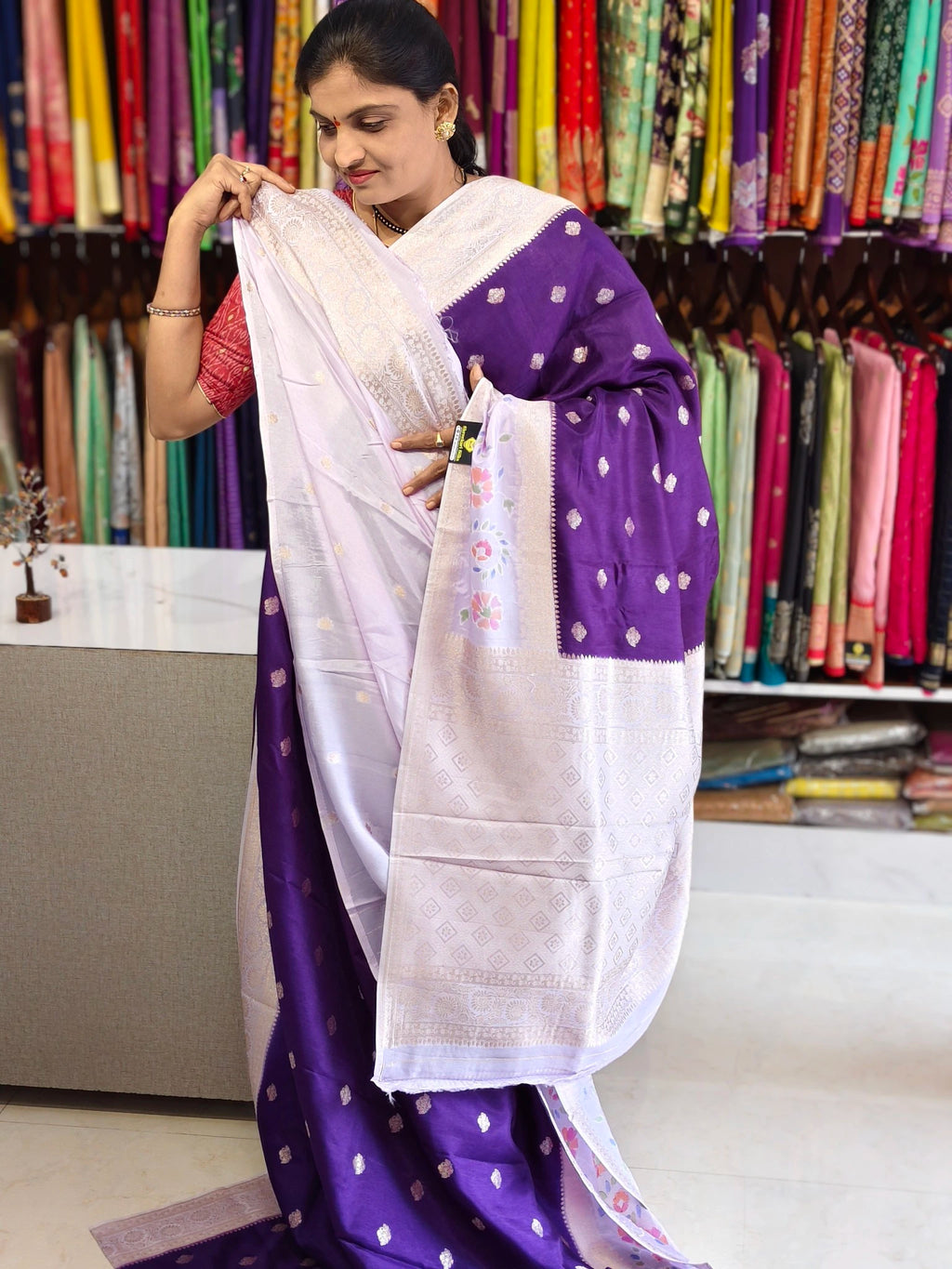 Tussar georgette aplic work