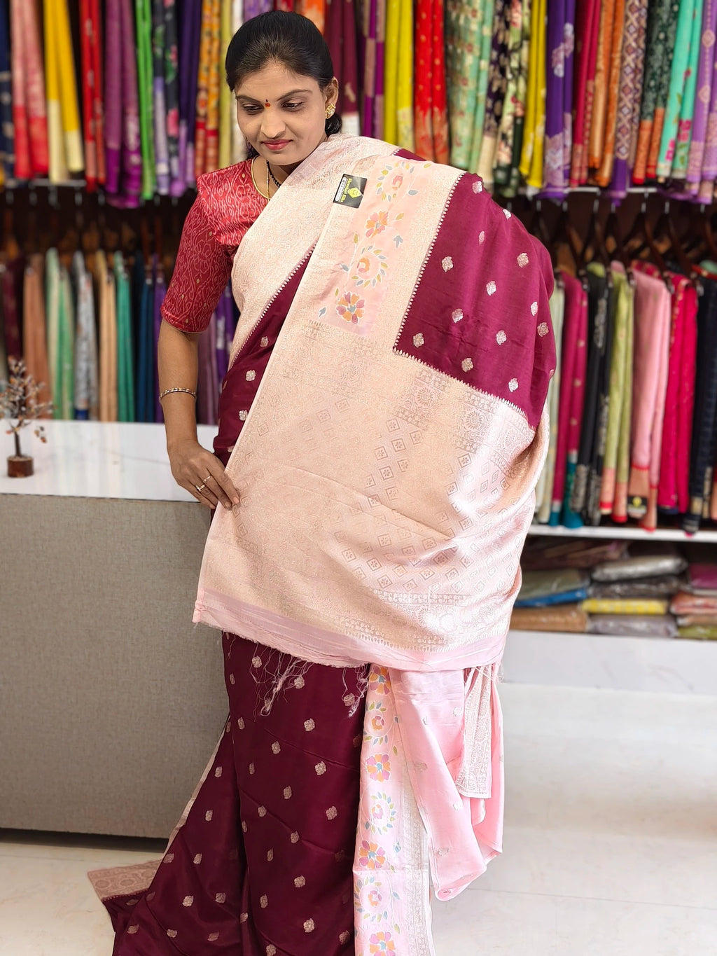 Tussar georgette aplic work