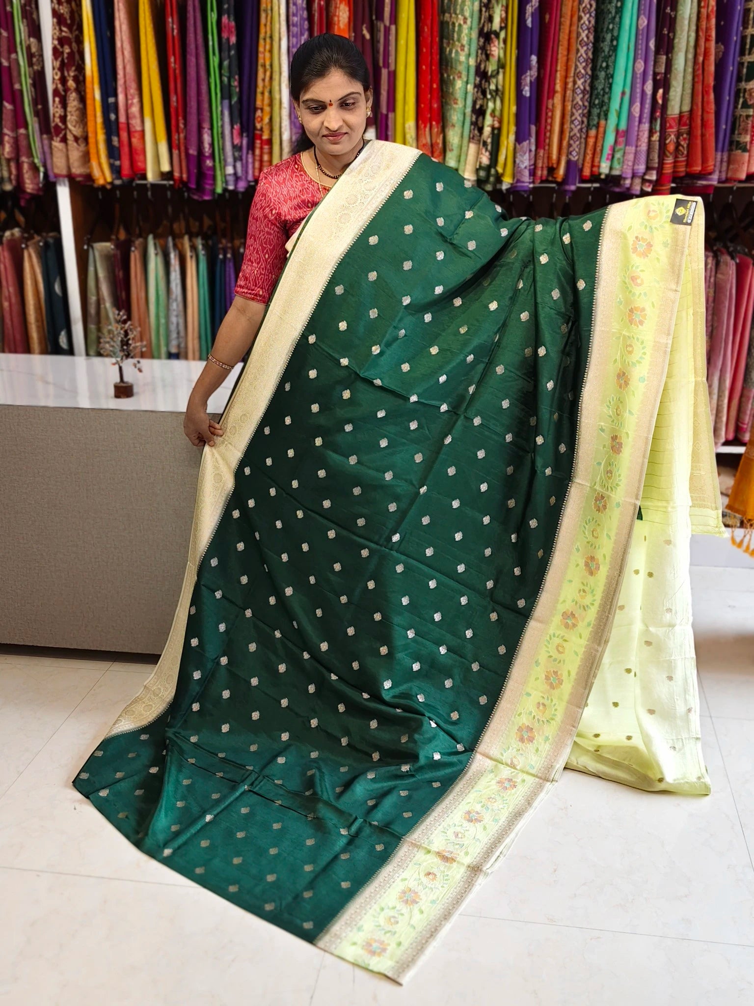 Tussar georgette aplic work