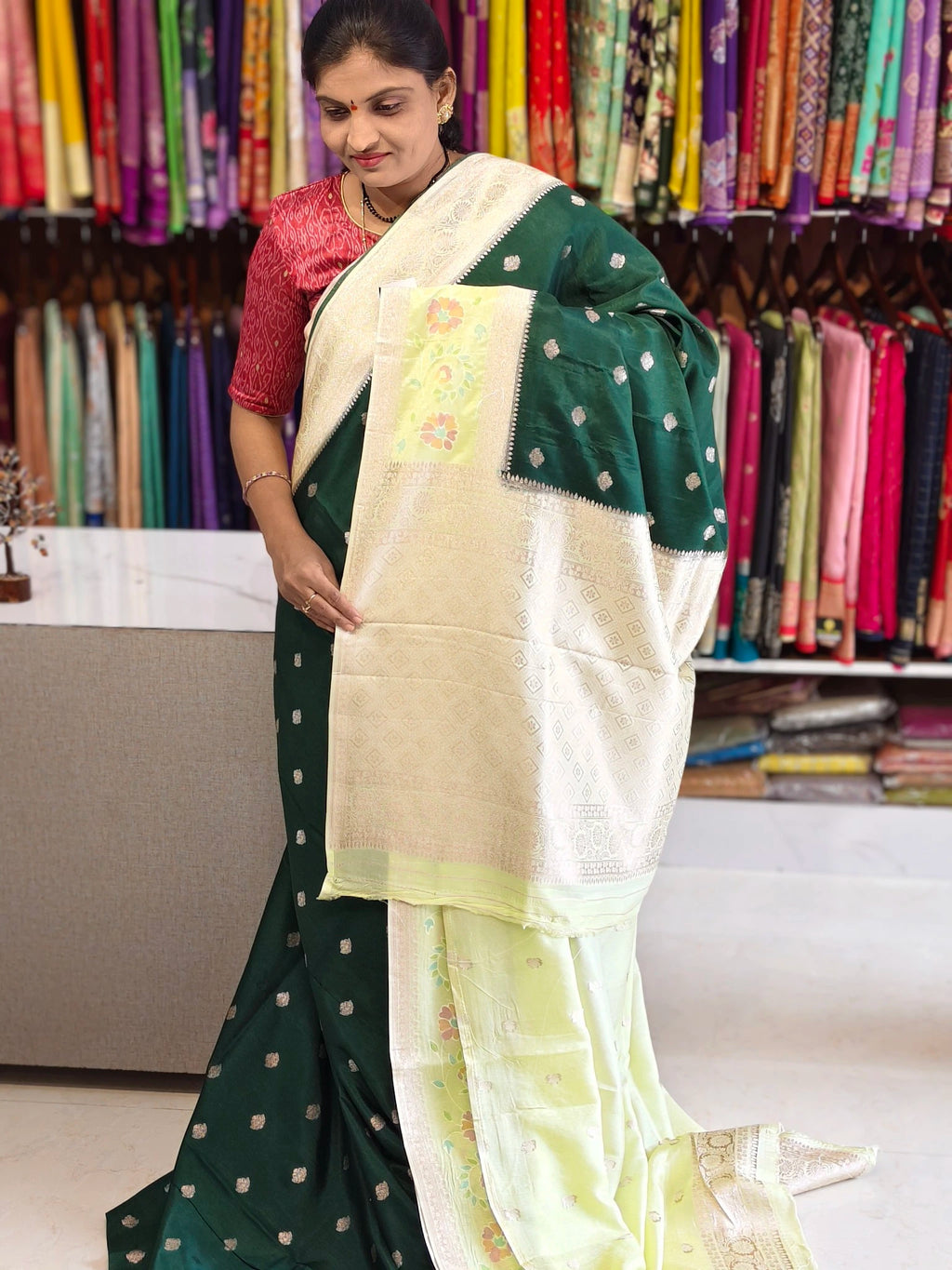 Tussar georgette aplic work