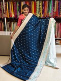 Tussar georgette aplic work saree