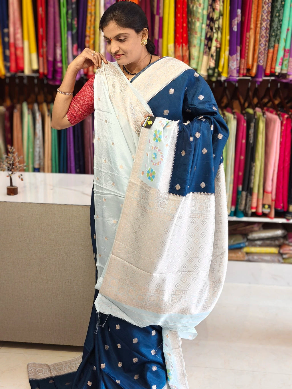 Tussar georgette aplic work saree