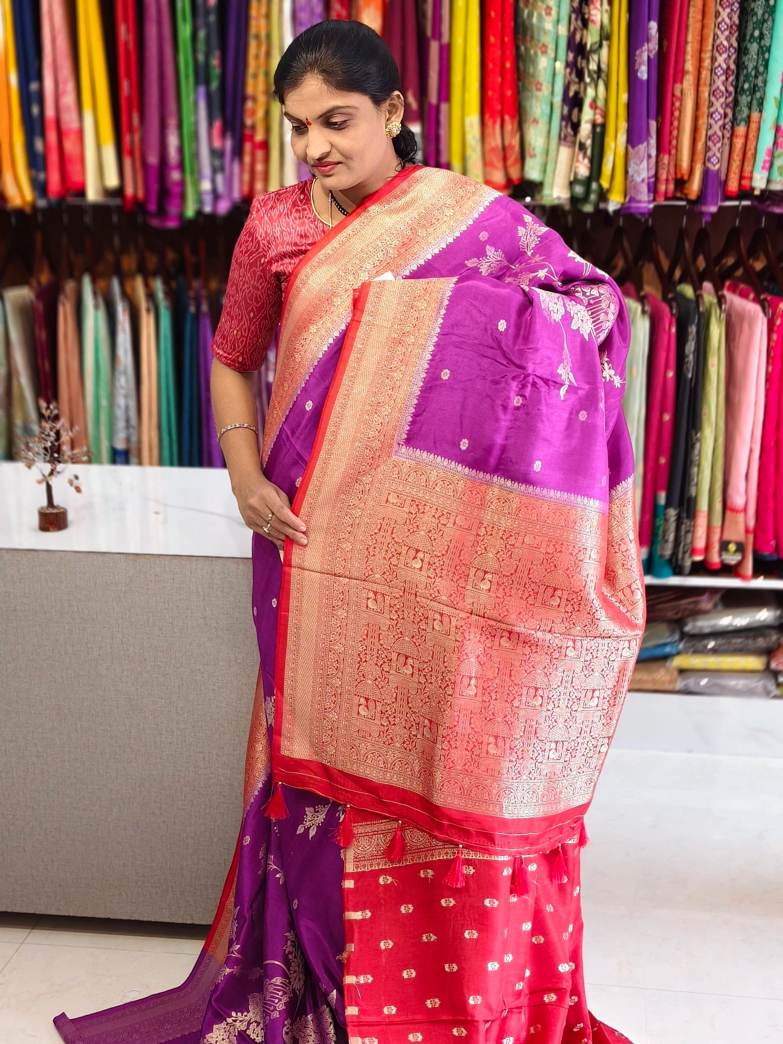 Tussar georgette saree