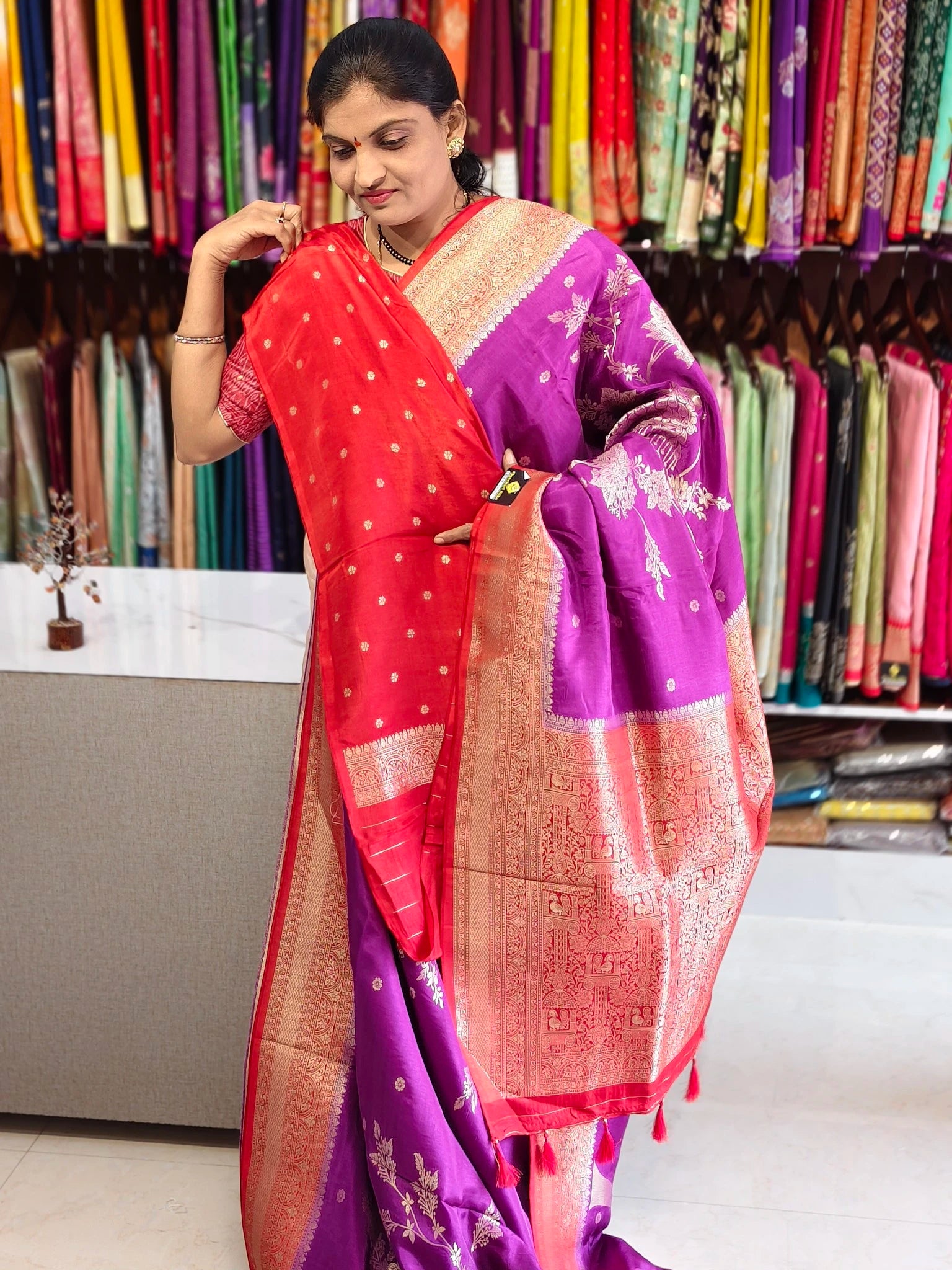 Tussar georgette saree