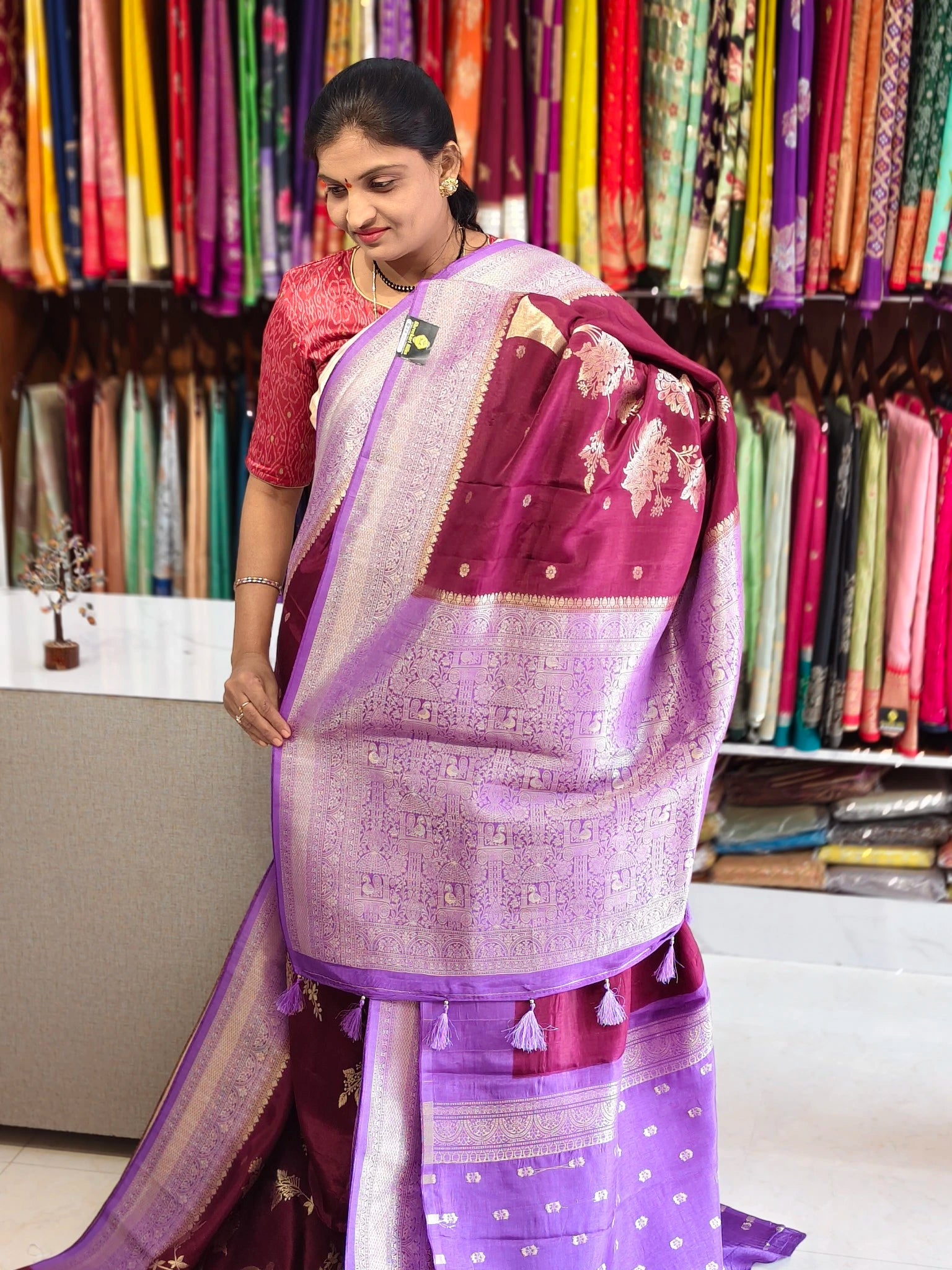 Tussar georgette saree