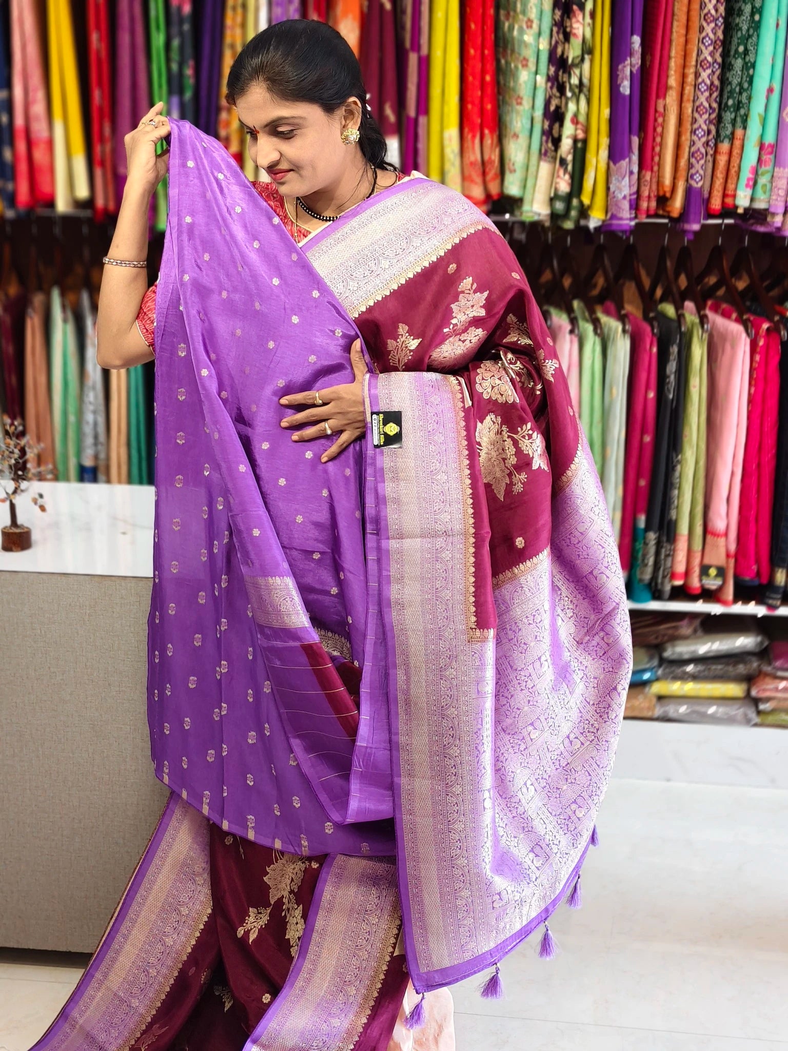 Tussar georgette saree