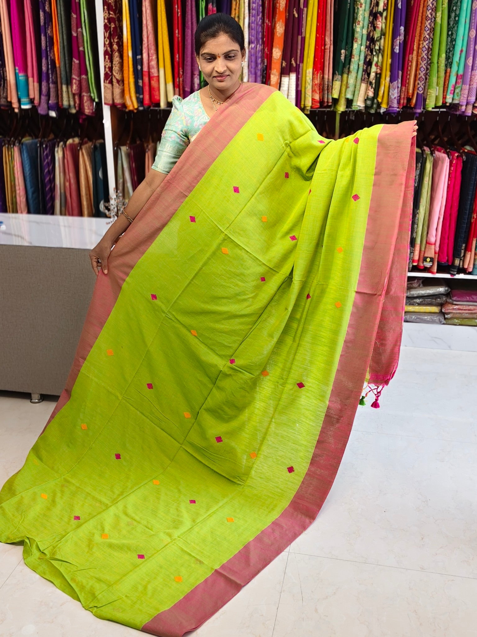 Linen cotton saree