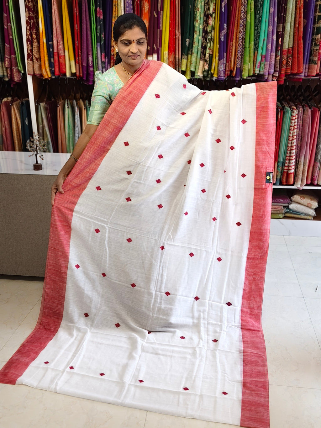 Linen cotton saree