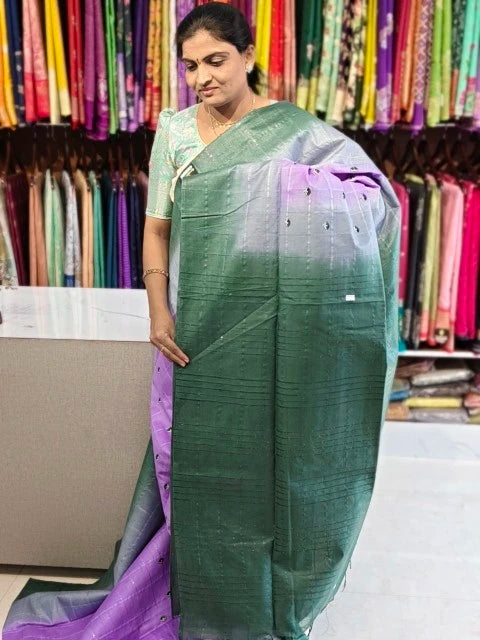 Jute embroidery work saree