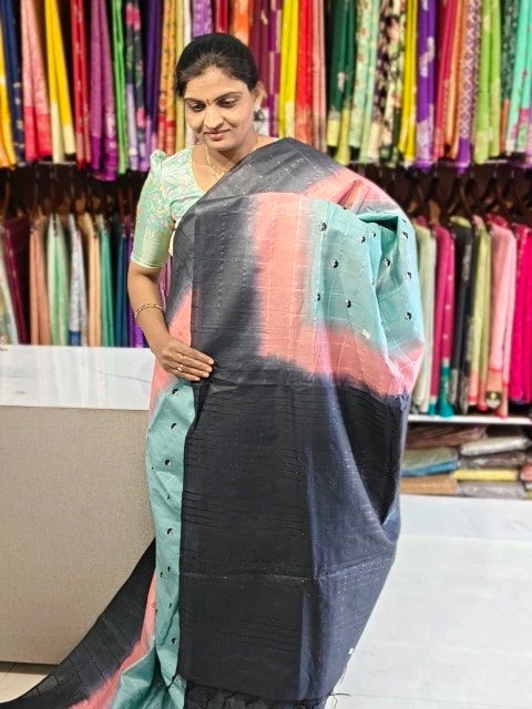 Jute embroidery work saree