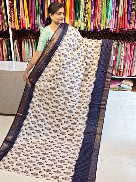 Jute linen saree