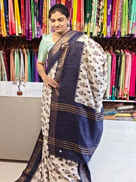 Jute linen saree