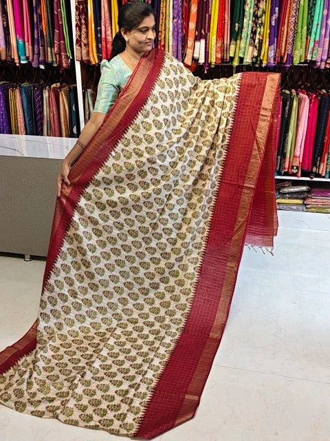 Jute linen saree