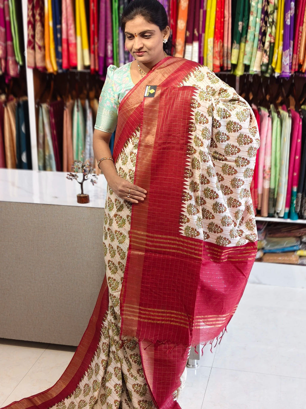 Jute linen saree