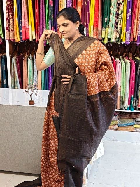 Jute linen saree