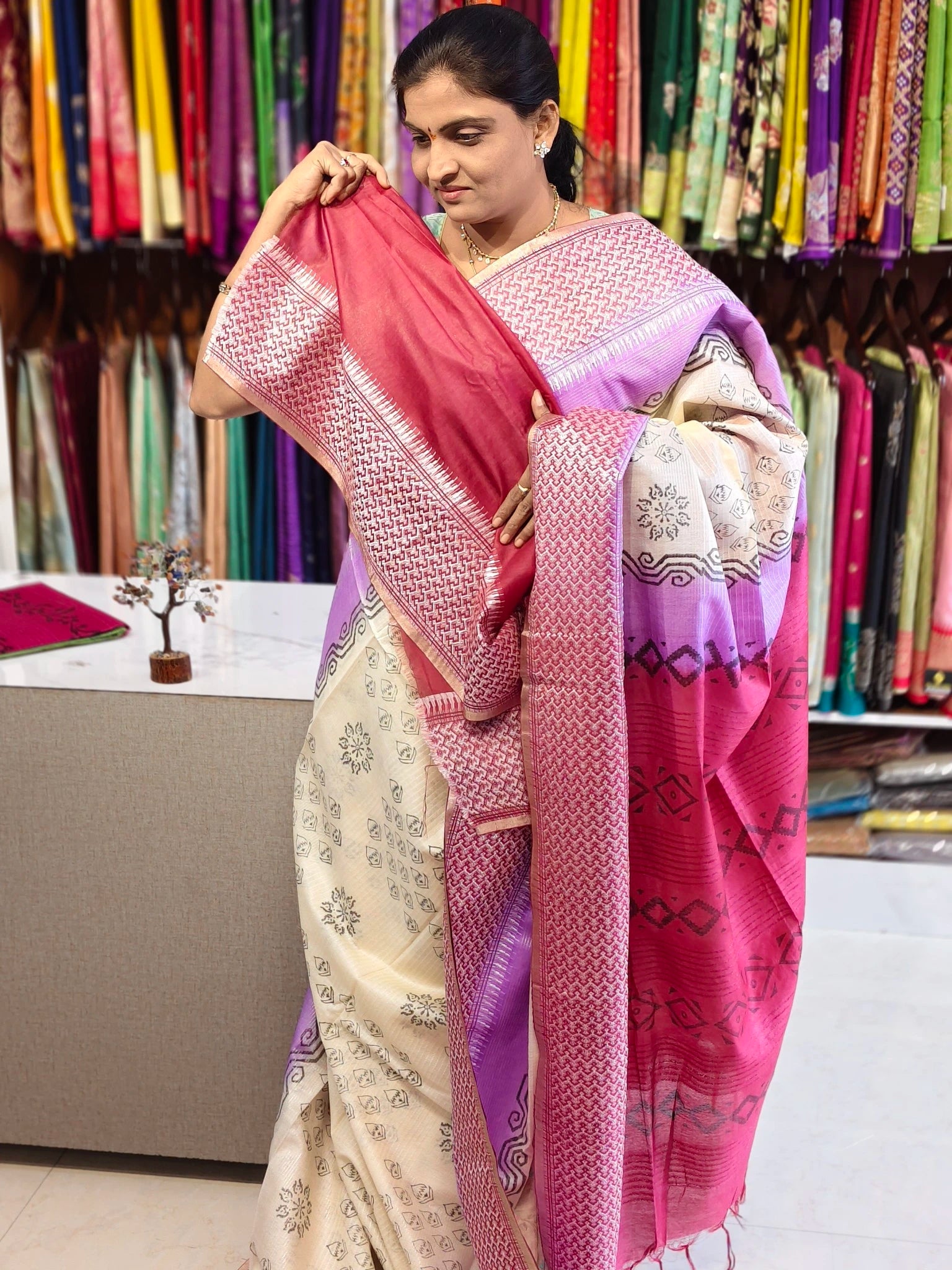 Jute linen saree