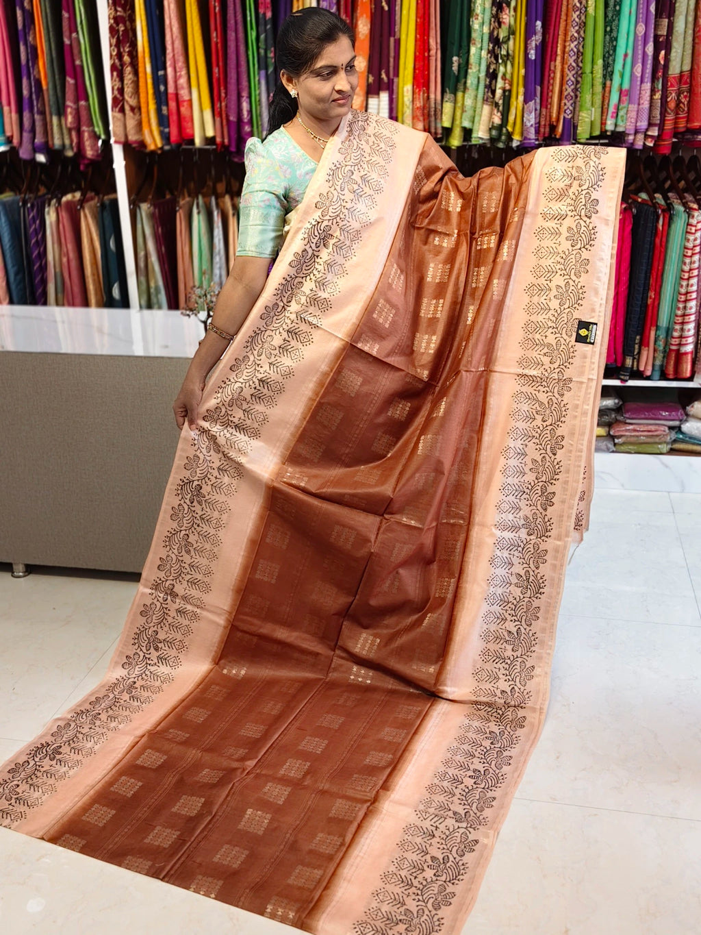 Jute linen saree