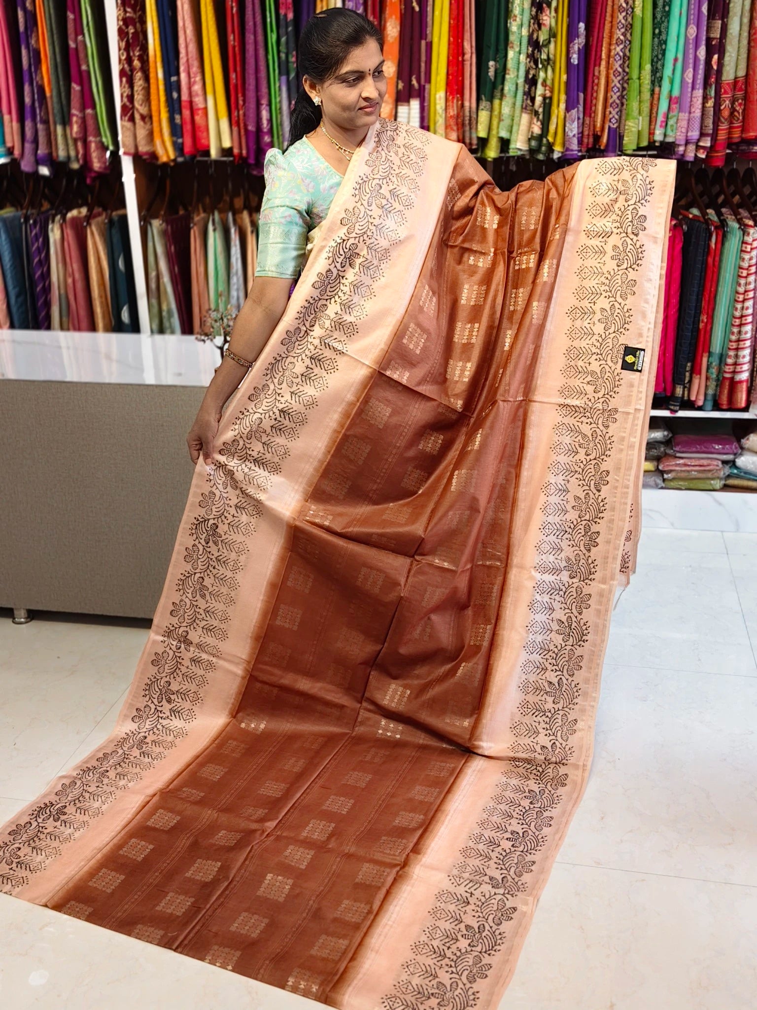 Jute linen saree