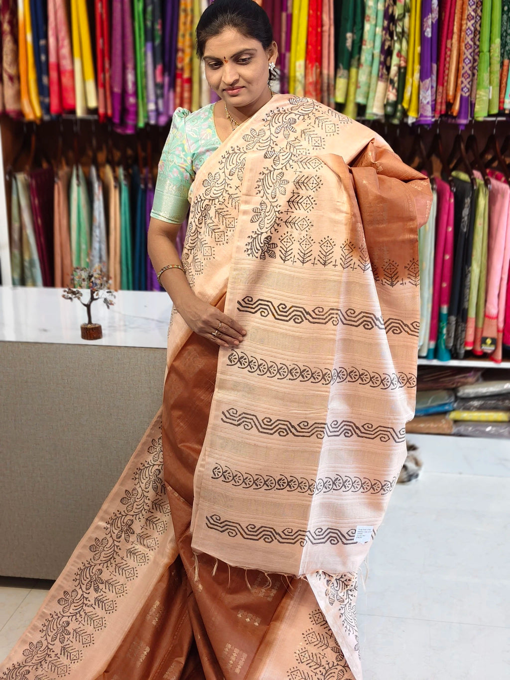 Jute linen saree