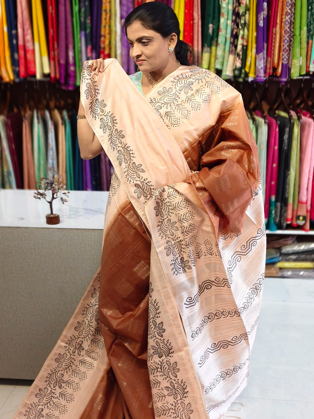 Jute linen saree