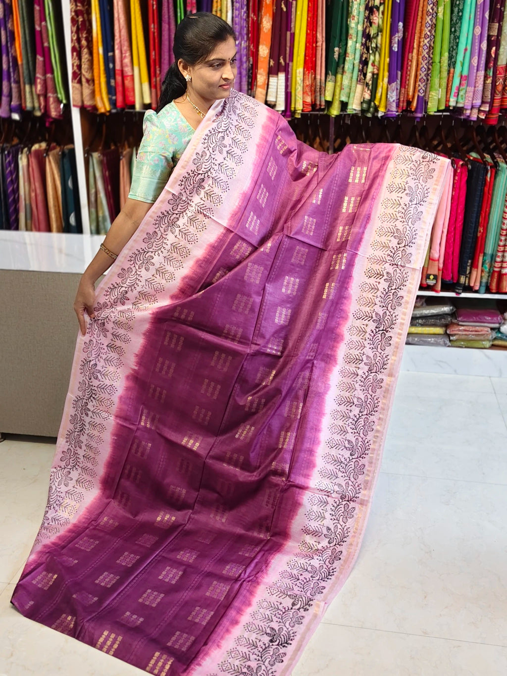Jute linen saree