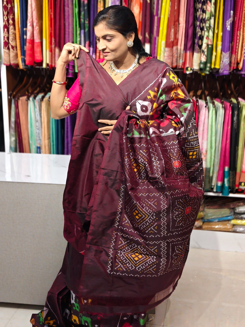 Pochampally pure ikkat combodian pattu saree