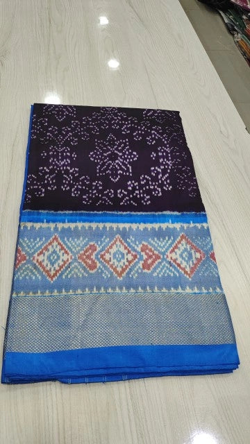 Pochampally pure ikkat pattu double border saree
