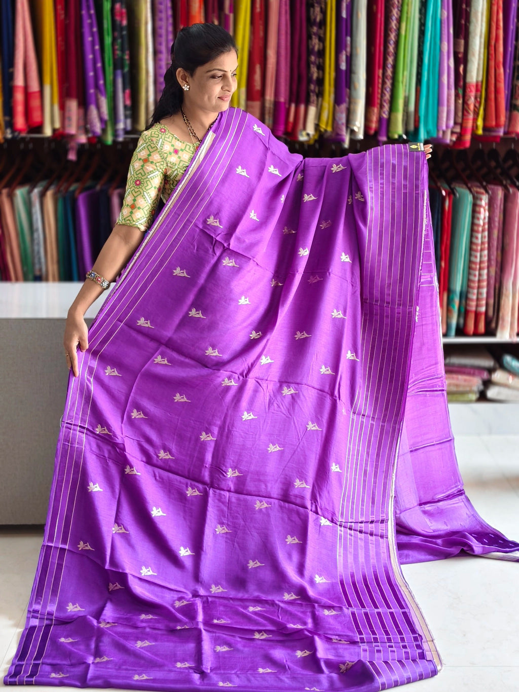 Tussar georgette saree