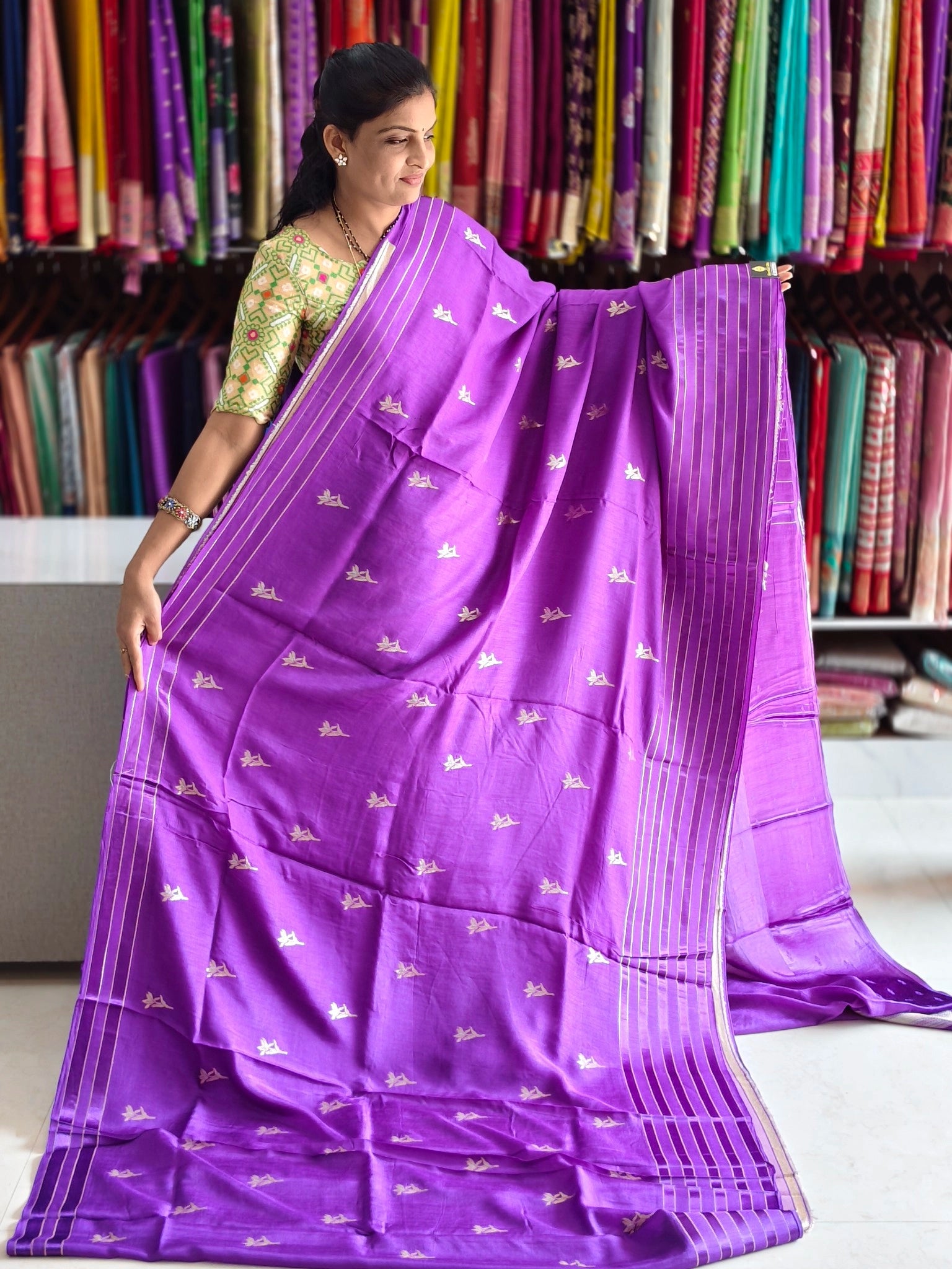 Tussar georgette saree