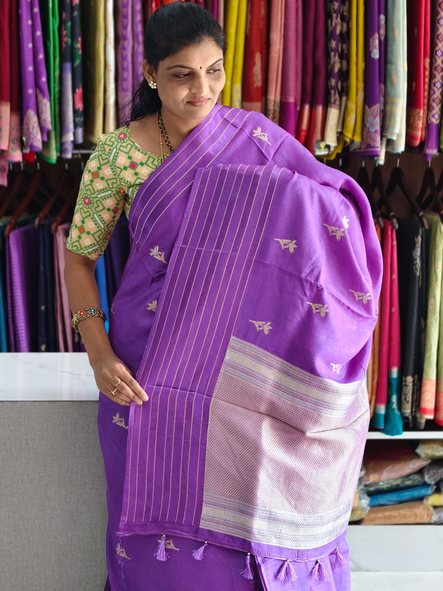 Tussar georgette saree