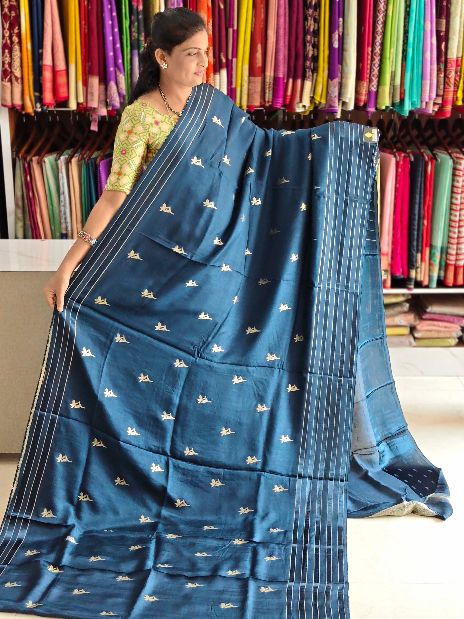 Tussar georgette saree