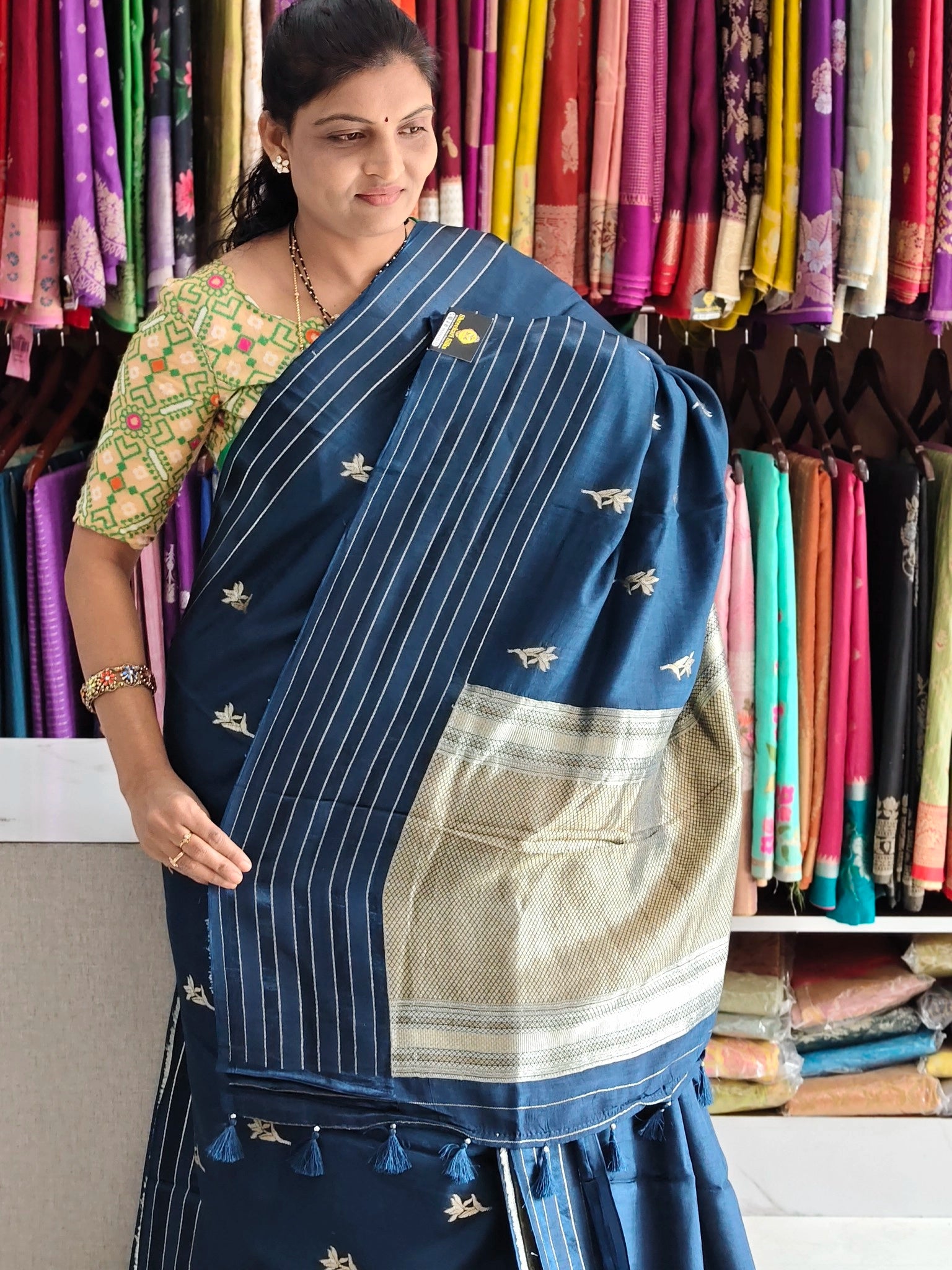 Tussar georgette saree