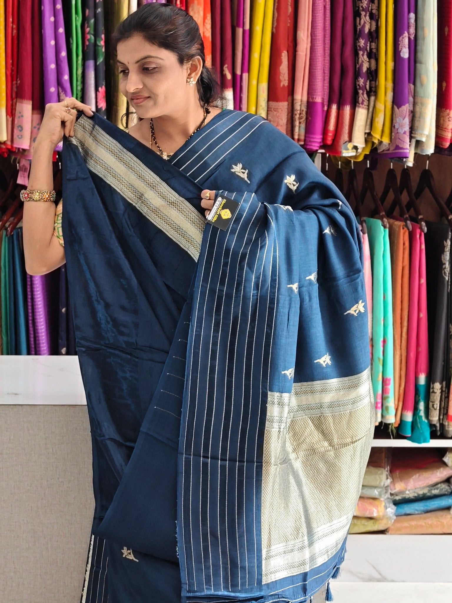 Tussar georgette saree