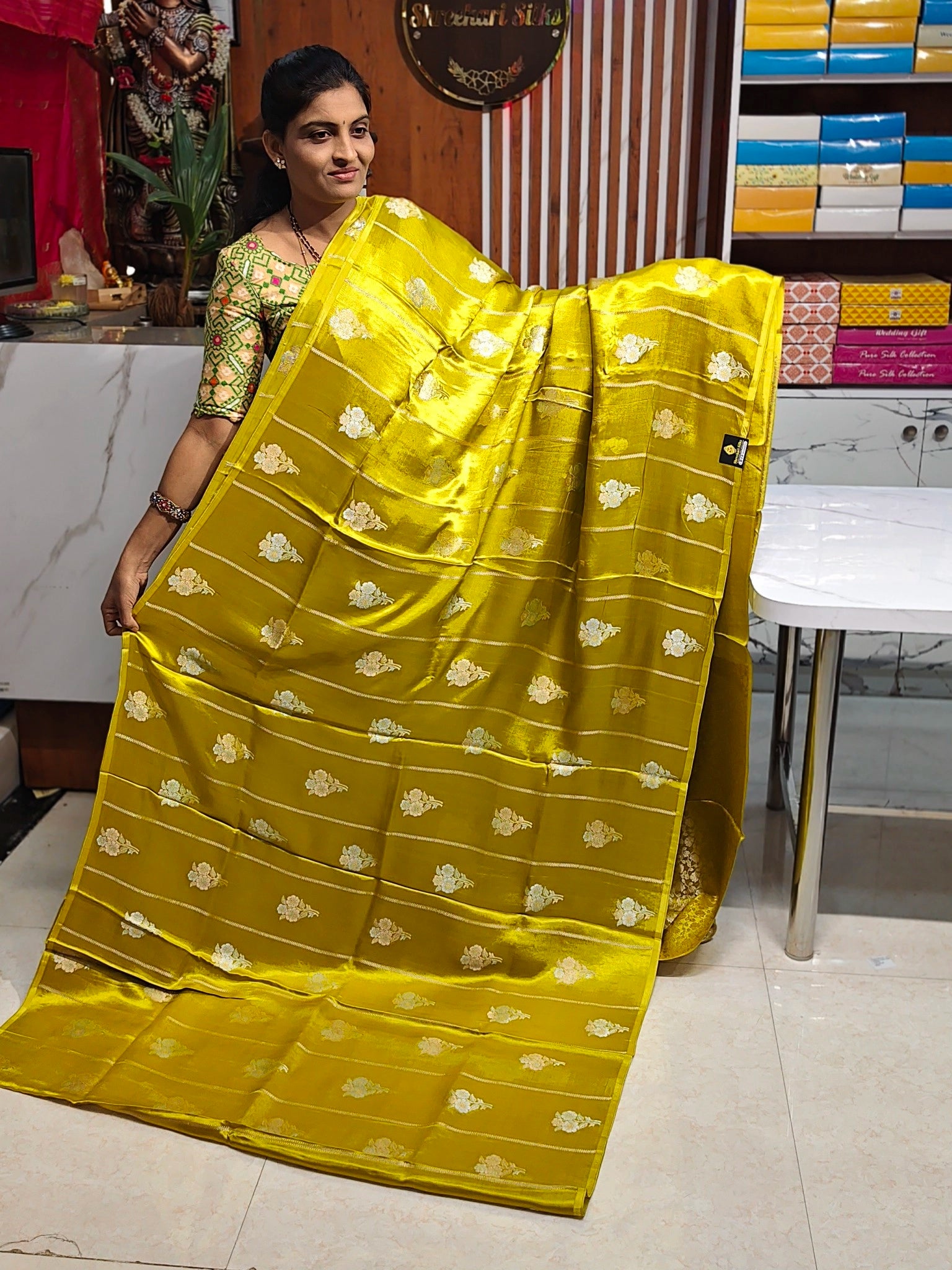 Satin georgette saree