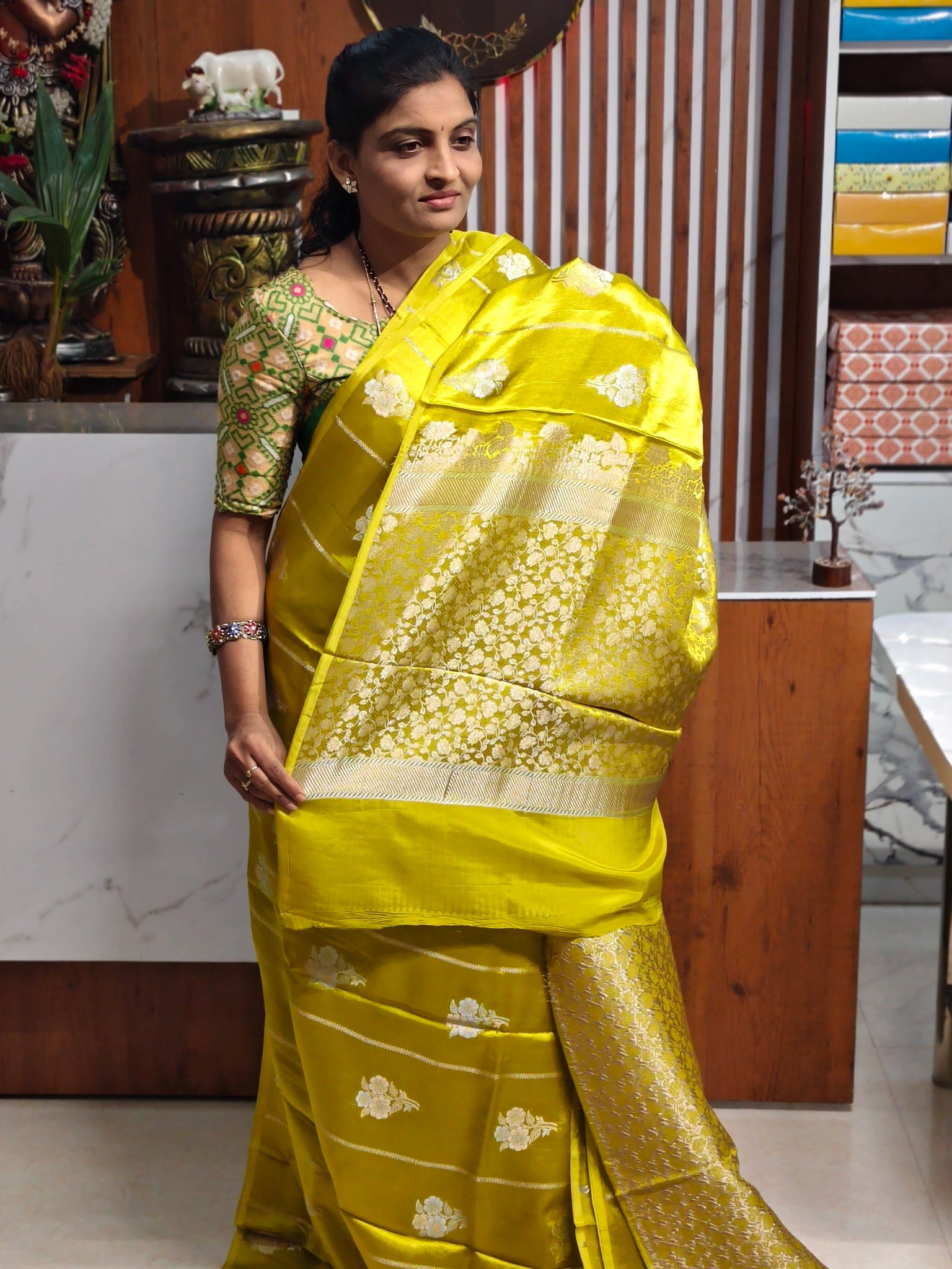 Satin georgette saree